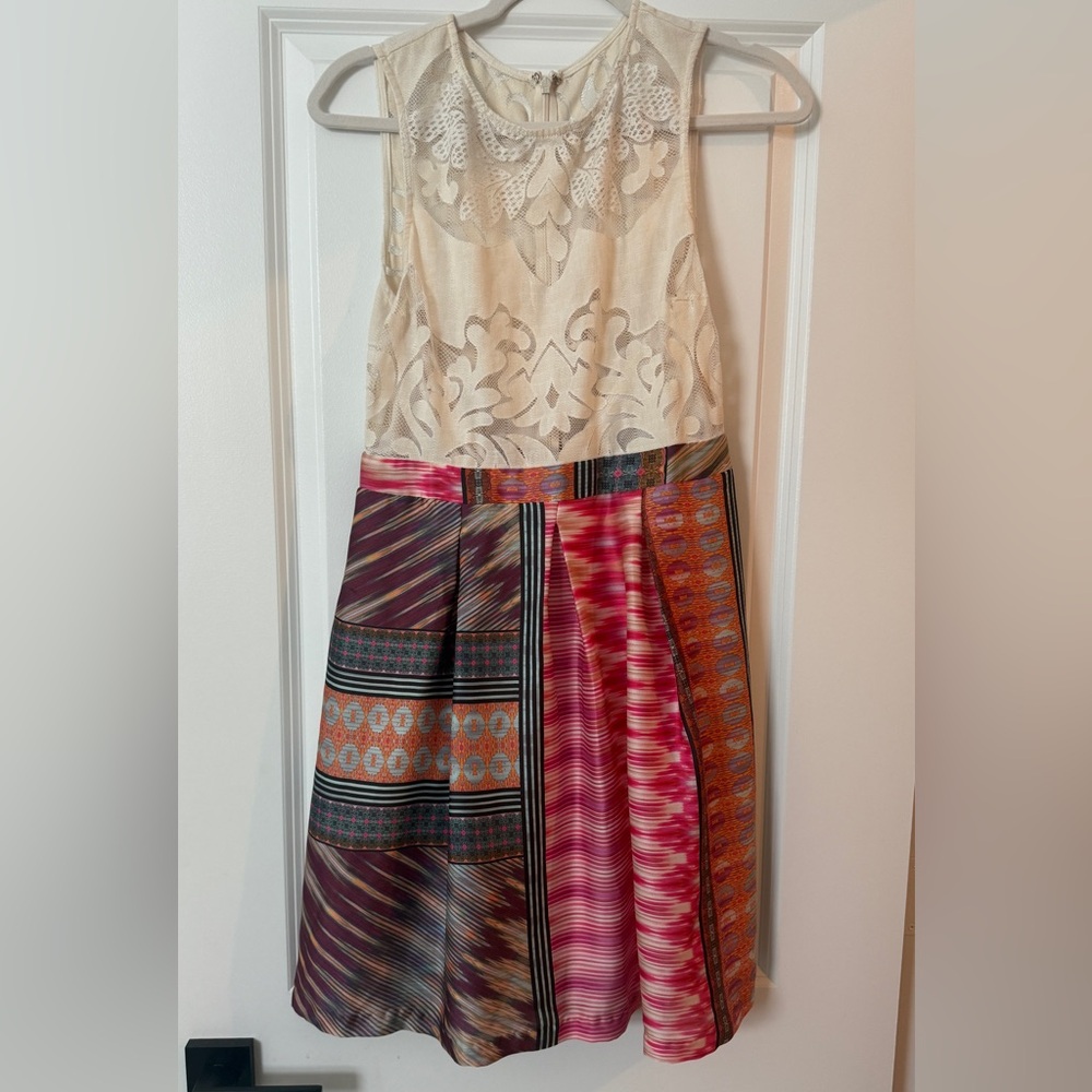 Elegant Multicolor Patterned Dress